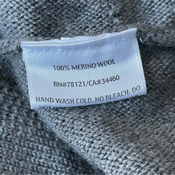 Eileen Fisher 100% merino wool boatneck rolled sleeve Sweater gray 35322 - Picture 11 of 11